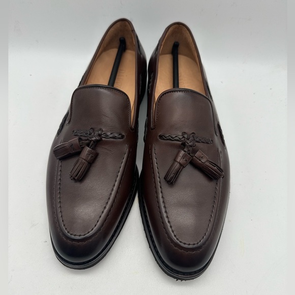 DAPPER SHOES CO. Genuine Leather Handcrafted Classic Braided Tassel Loafer Sz 9 - Picture 4 of 9